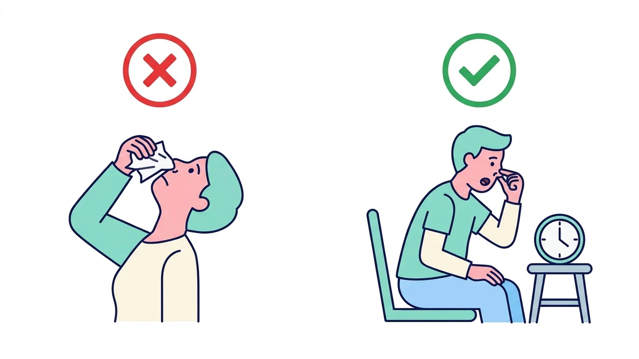 So sánh tư thế sơ cứu chảy máu mũi nên và không nên