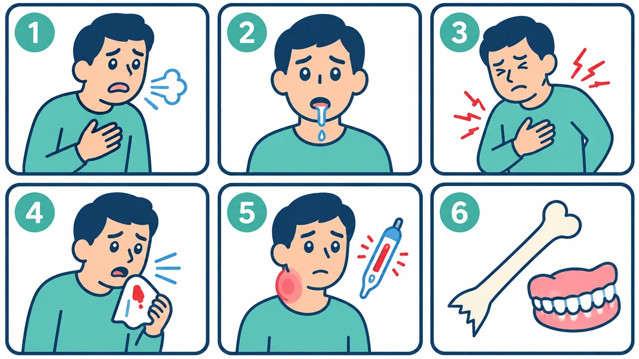 Sáu dấu hiệu hóc xương phải vào viện ngay, đánh số 1 đến 6