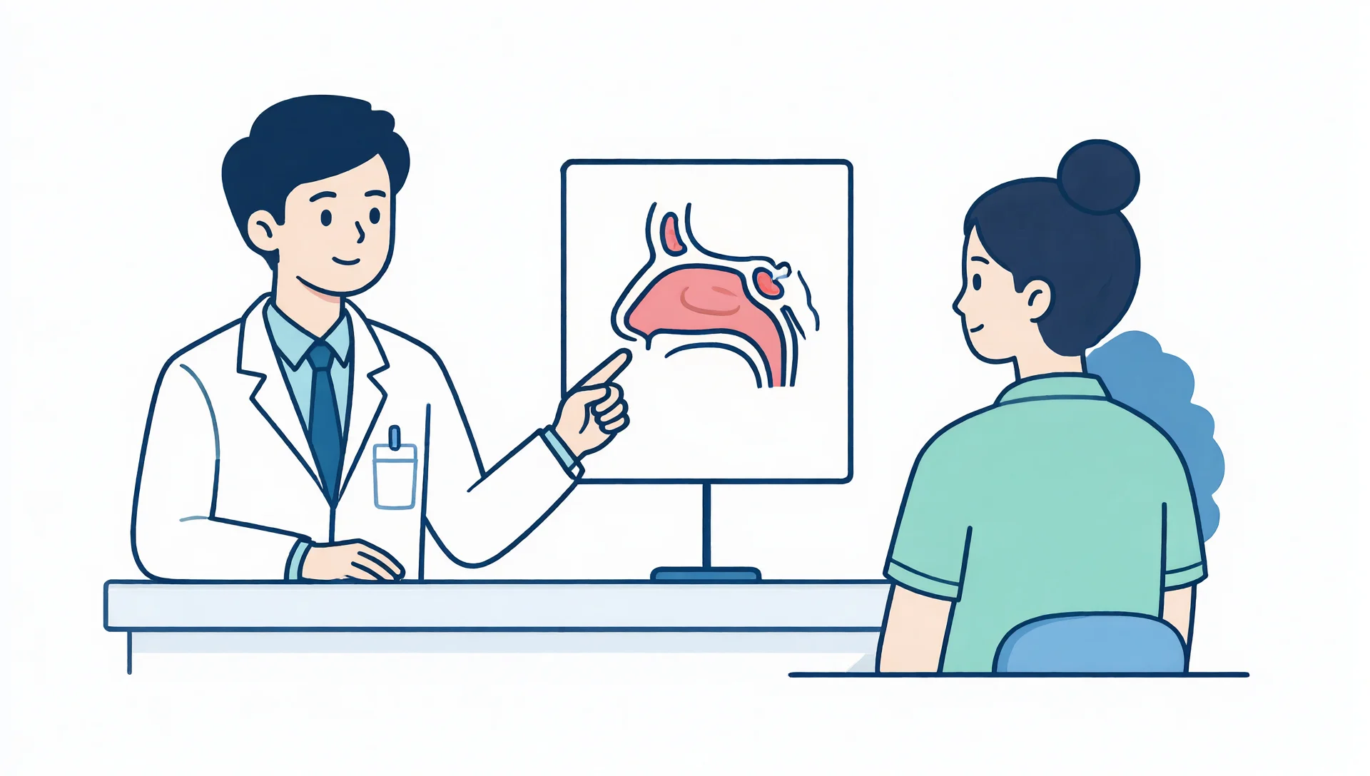 Bác sĩ giải thích mô hình mũi xoang và phương án điều trị nội khoa cho người bệnh